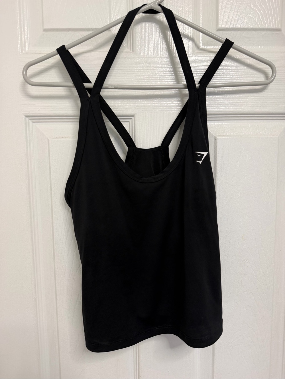Gymshark Black Double-Strap Athletic Crop Tank